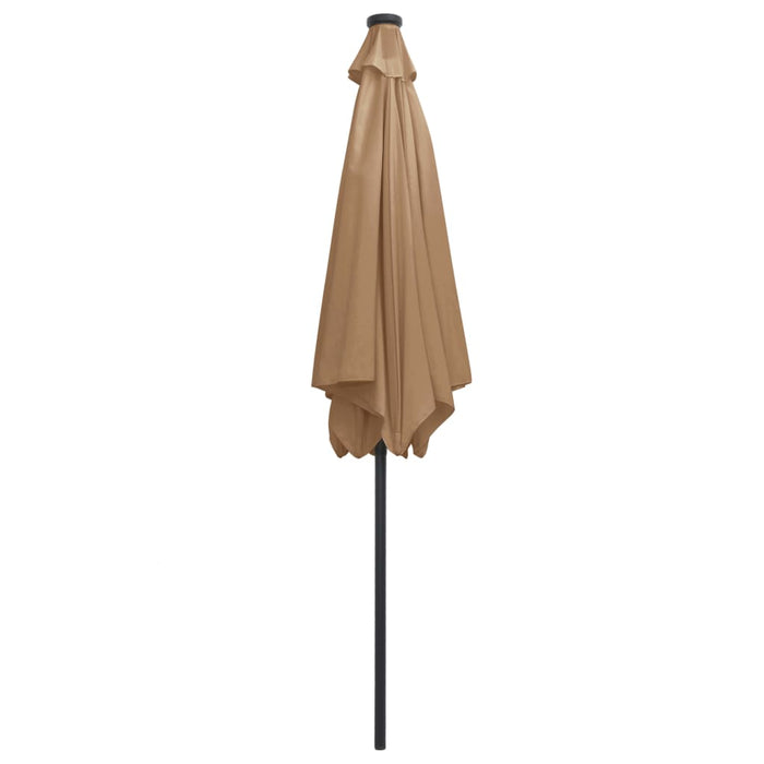 Umbrelă de soare, LED-uri și stâlp aluminiu, gri taupe, 300 cm - WALTI WALTI