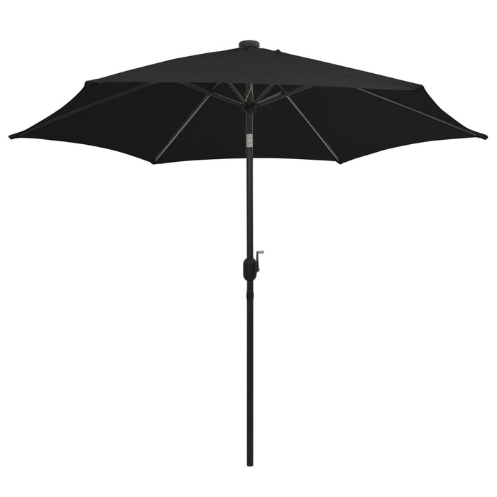 Umbrelă de soare, LED-uri și stâlp aluminiu, negru, 300 cm - WALTI WALTI