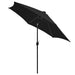 Umbrelă de soare, LED-uri și stâlp aluminiu, negru, 300 cm - WALTI WALTI