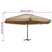 Umbrelă soare de exterior cu stâlp aluminiu gri taupe 600 cm - WALTI WALTI