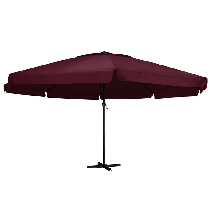 Umbrelă soare de grădină, stâlp din aluminiu, roșu bordo 600 cm - WALTI WALTI