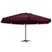 Umbrelă soare de grădină, stâlp din aluminiu, roșu bordo 600 cm - WALTI WALTI