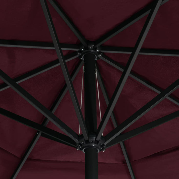 Umbrelă soare de grădină, stâlp din aluminiu, roșu bordo 600 cm - WALTI WALTI