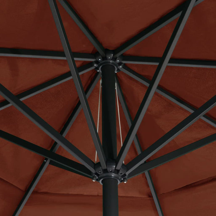 Umbrelă de soare exterior cu stâlp aluminiu, cărămiziu, 600 cm - WALTI WALTI