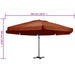 Umbrelă de soare exterior cu stâlp aluminiu, cărămiziu, 600 cm - WALTI WALTI