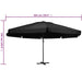 Umbrelă de soare exterior cu stâlp aluminiu, negru, 600 cm - WALTI WALTI