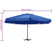 Umbrelă de soare cu stâlp aluminiu, albastru azur, 600 cm - WALTI WALTI