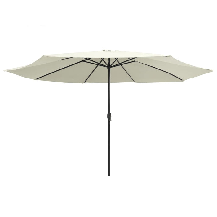 Umbrelă de soare de exterior, stâlp metalic, alb nisipiu 390 cm - WALTI WALTI