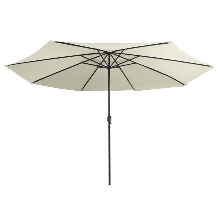 Umbrelă de soare de exterior, stâlp metalic, alb nisipiu 390 cm - WALTI WALTI