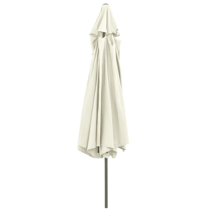 Umbrelă de soare de exterior, stâlp metalic, alb nisipiu 390 cm - WALTI WALTI