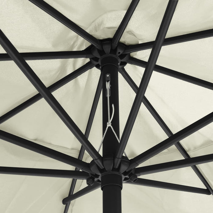 Umbrelă de soare de exterior, stâlp metalic, alb nisipiu 390 cm - WALTI WALTI