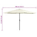 Umbrelă de soare de exterior, stâlp metalic, alb nisipiu 390 cm - WALTI WALTI