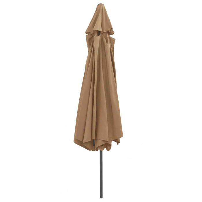 Umbrelă de soare de exterior, stâlp metalic, gri taupe, 390 cm - WALTI WALTI