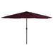 Umbrelă de soare de exterior, stâlp metalic, roșu bordo, 390 cm - WALTI WALTI