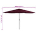 Umbrelă de soare de exterior, stâlp metalic, roșu bordo, 390 cm - WALTI WALTI