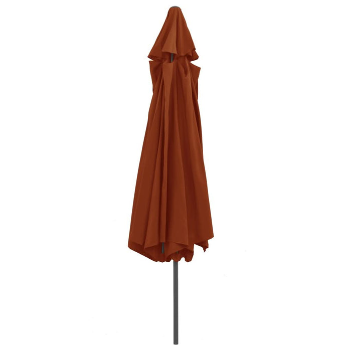 Umbrelă de soare de exterior, stâlp metalic, cărămiziu, 390 cm - WALTI WALTI