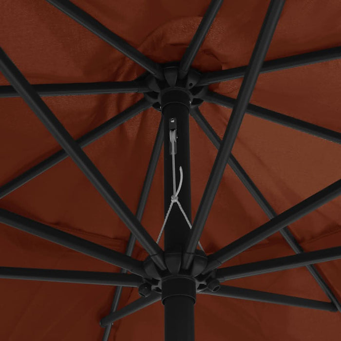 Umbrelă de soare de exterior, stâlp metalic, cărămiziu, 390 cm - WALTI WALTI