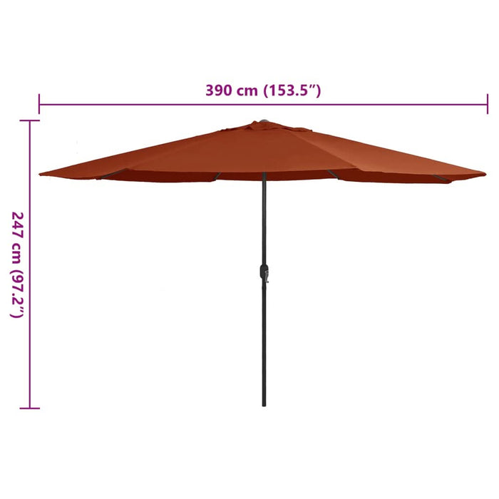 Umbrelă de soare de exterior, stâlp metalic, cărămiziu, 390 cm - WALTI WALTI