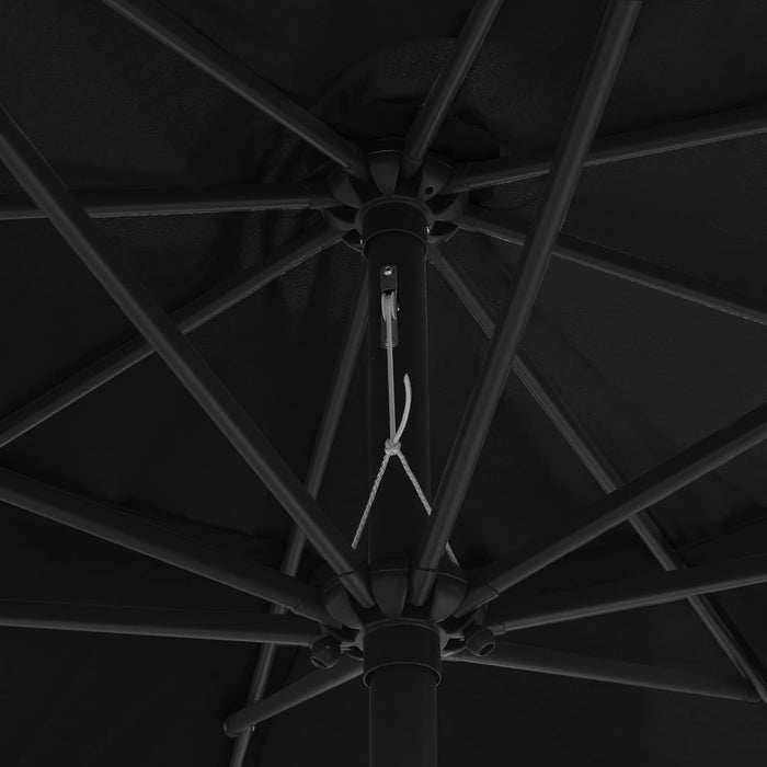 Umbrelă de soare de exterior, stâlp metalic, negru, 390 cm - WALTI WALTI