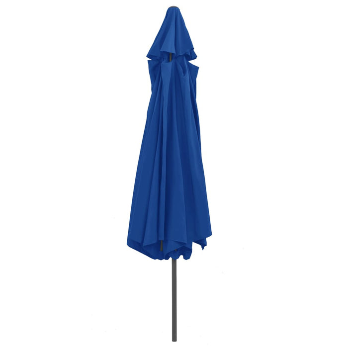 Umbrelă de soare de grădină, stâlp metalic, azuriu, 390 cm WALTI