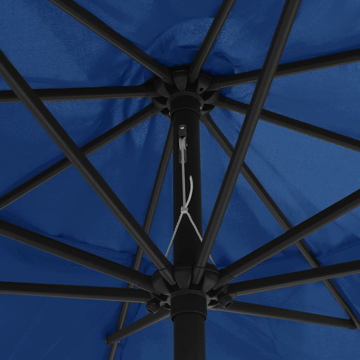 Umbrelă de soare de grădină, stâlp metalic, azuriu, 390 cm WALTI