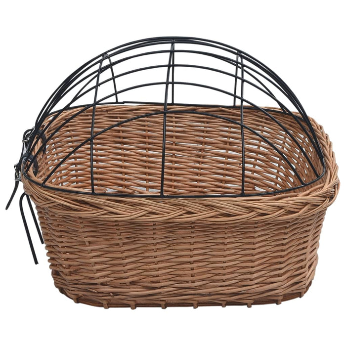 Coș frontal bicicletă cu capac, 50x45x35 cm, salcie naturală - WALTI WALTI