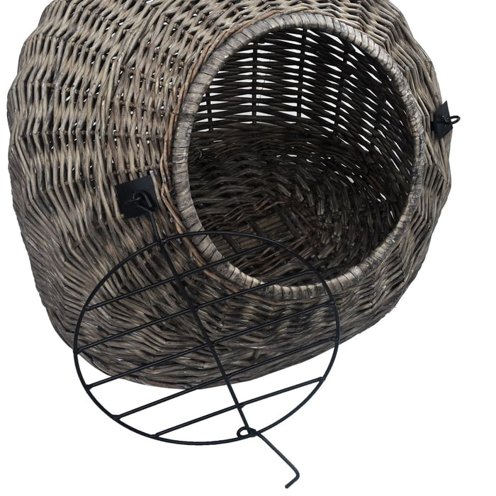 Coș de transport pisici, gri, 45 x 35 x 35 cm, răchită naturală - WALTI WALTI