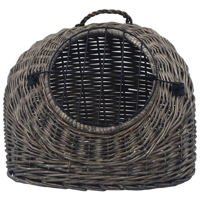 Coș transport pentru pisici, gri, 60x45x45 cm, răchită naturală - WALTI WALTI