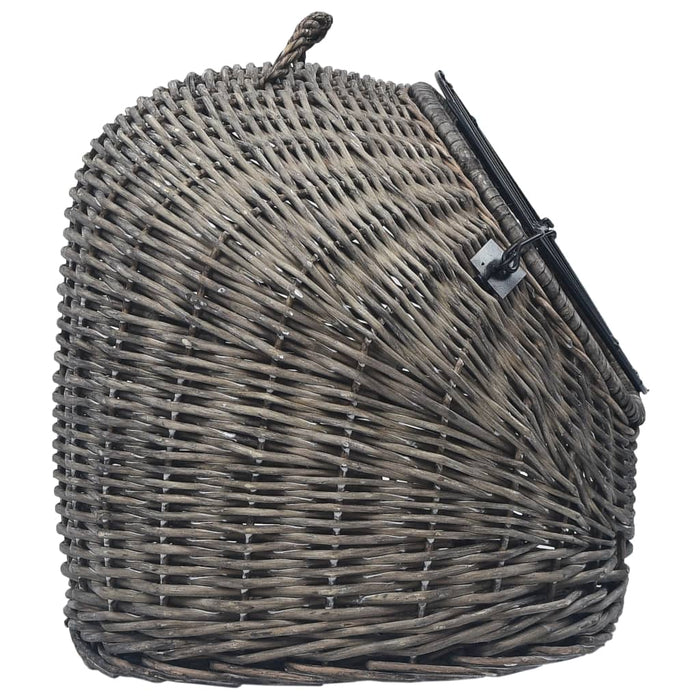 Coș transport pentru pisici, gri, 60x45x45 cm, răchită naturală - WALTI WALTI
