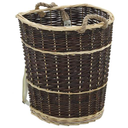 Coș lemne foc curele de transport, natural 44,5x37x50 cm salcie - WALTI WALTI