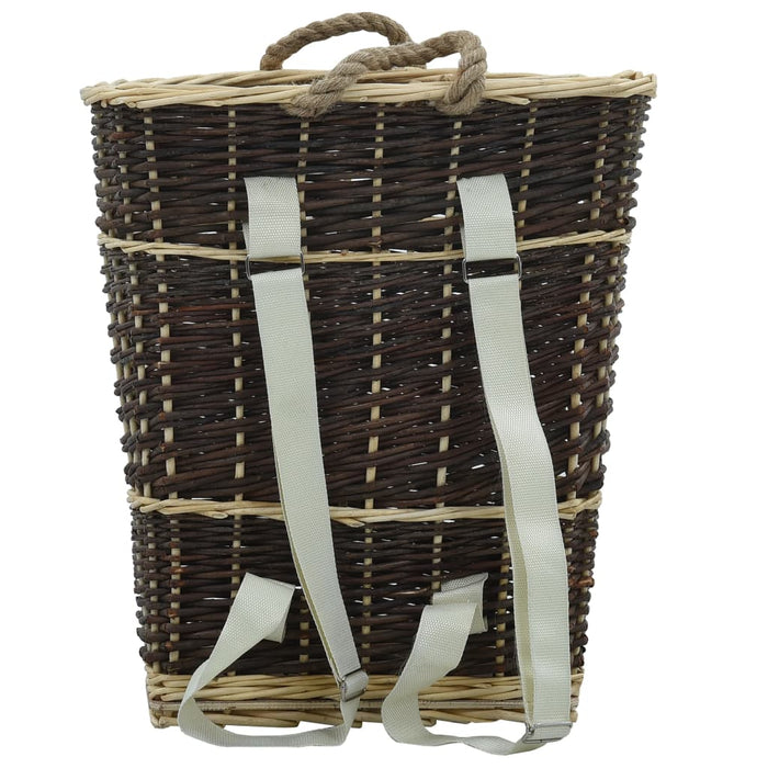 Coș lemne foc curele de transport, natural 44,5x37x50 cm salcie - WALTI WALTI