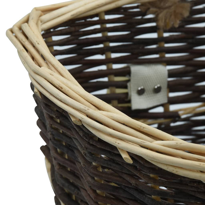 Coș lemne foc curele de transport, natural 44,5x37x50 cm salcie - WALTI WALTI