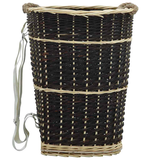 Coș lemne foc cu curele de transport natural 50x44x58 cm salcie - WALTI WALTI