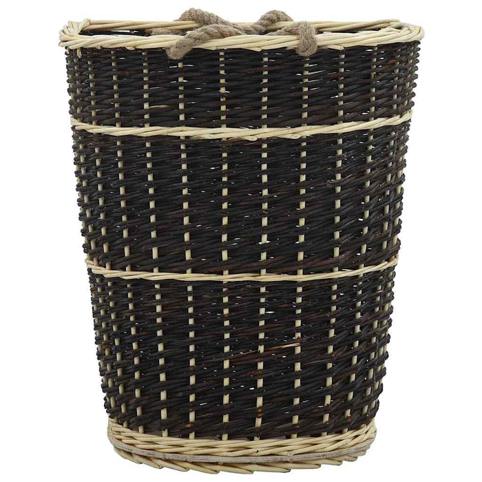 Coș lemne foc cu curele de transport natural 50x44x58 cm salcie - WALTI WALTI