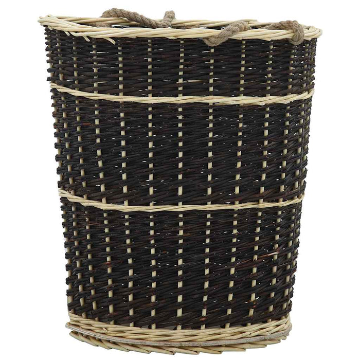 Coș lemne foc cu curele de transport natural 50x44x58 cm salcie - WALTI WALTI