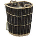 Coș lemne foc cu curele de transport natural 57x51x69 cm salcie - WALTI WALTI