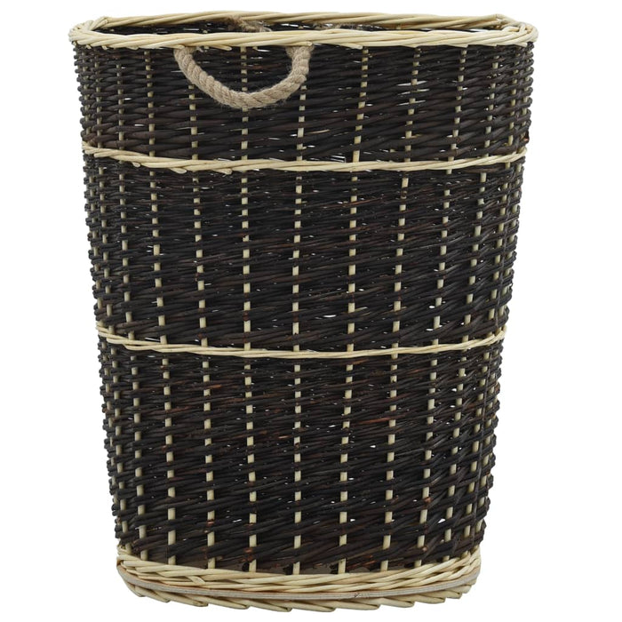 Coș lemne foc cu curele de transport natural 57x51x69 cm salcie - WALTI WALTI