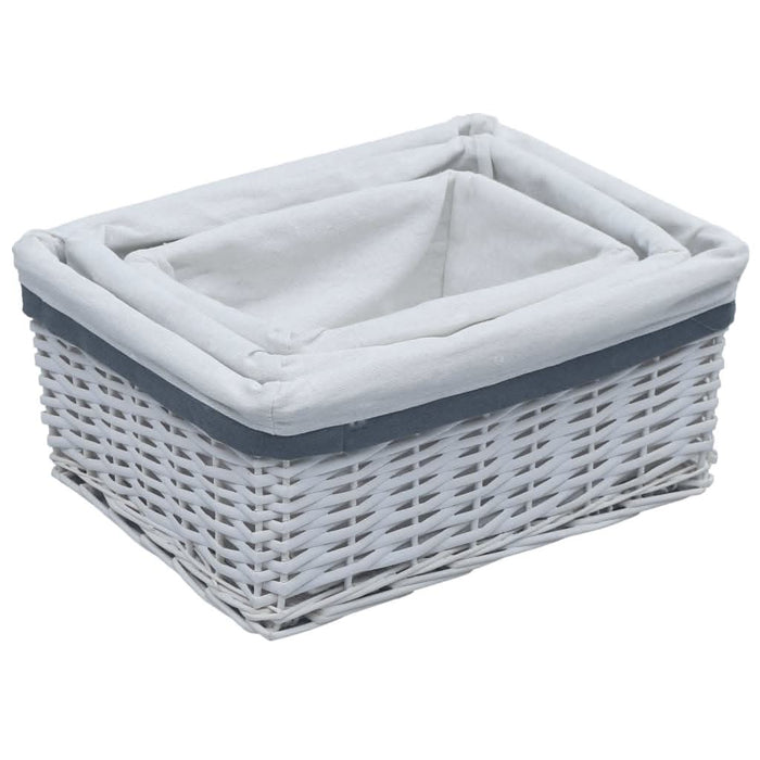 Set de coșuri suprapuse, 3 piese, alb, salcie - WALTI WALTI