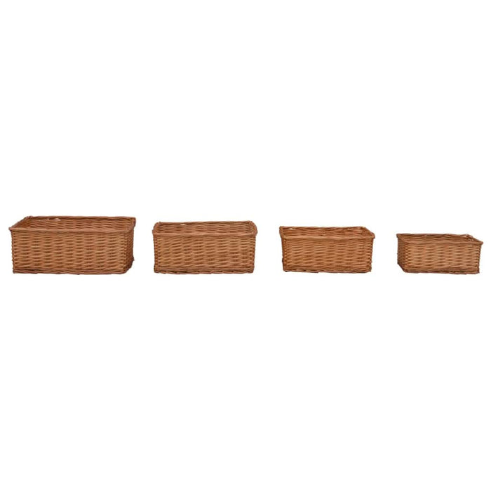 Set de coșuri suprapuse, 4 piese, maro, salcie - WALTI WALTI