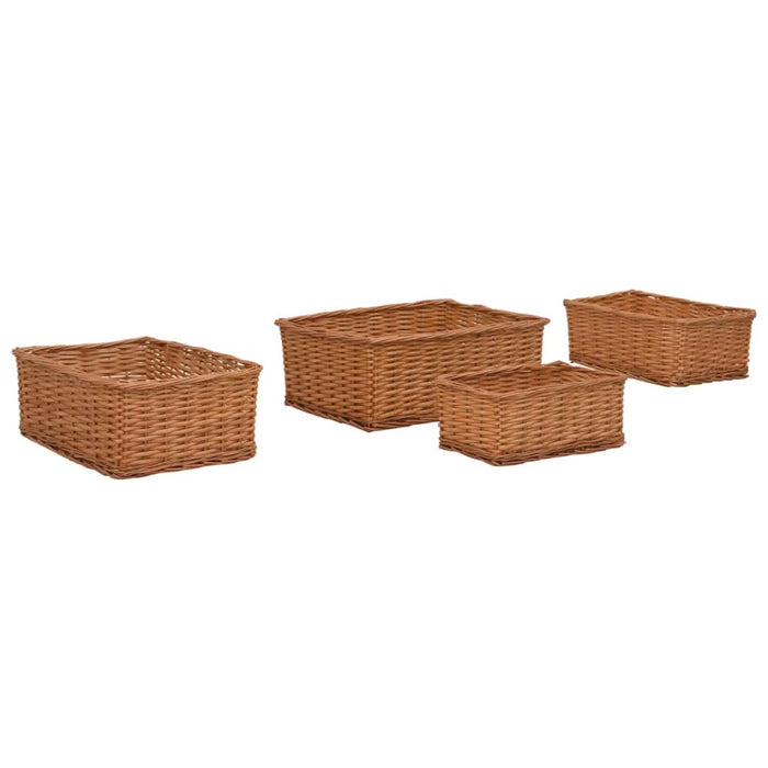 Set de coșuri suprapuse, 4 piese, maro, salcie - WALTI WALTI