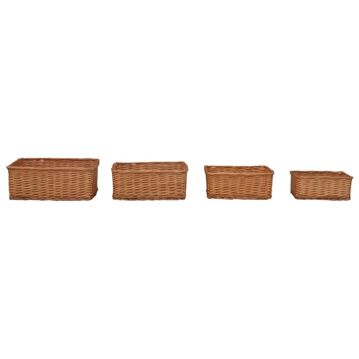 Set de coșuri suprapuse, 4 piese, maro, salcie - WALTI WALTI