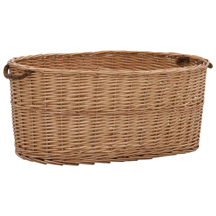 Coș lemne foc cu mânere de transport natural 78x54x34 cm salcie - WALTI WALTI