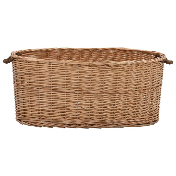 Coș lemne foc cu mânere de transport natural 78x54x34 cm salcie - WALTI WALTI