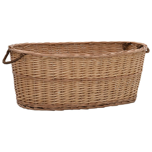 Coș lemne foc cu mânere de transport natural 88x57x34 cm salcie - WALTI WALTI
