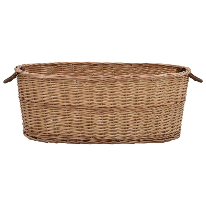 Coș lemne foc cu mânere de transport natural 88x57x34 cm salcie - WALTI WALTI