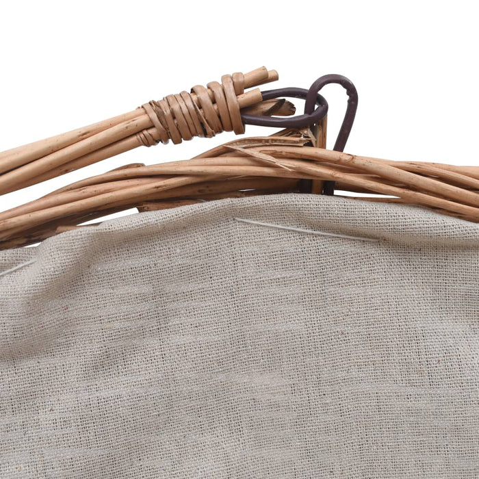 Coș pentru lemne de foc cu mâner, natural, 60x44x55 cm, salcie - WALTI WALTI