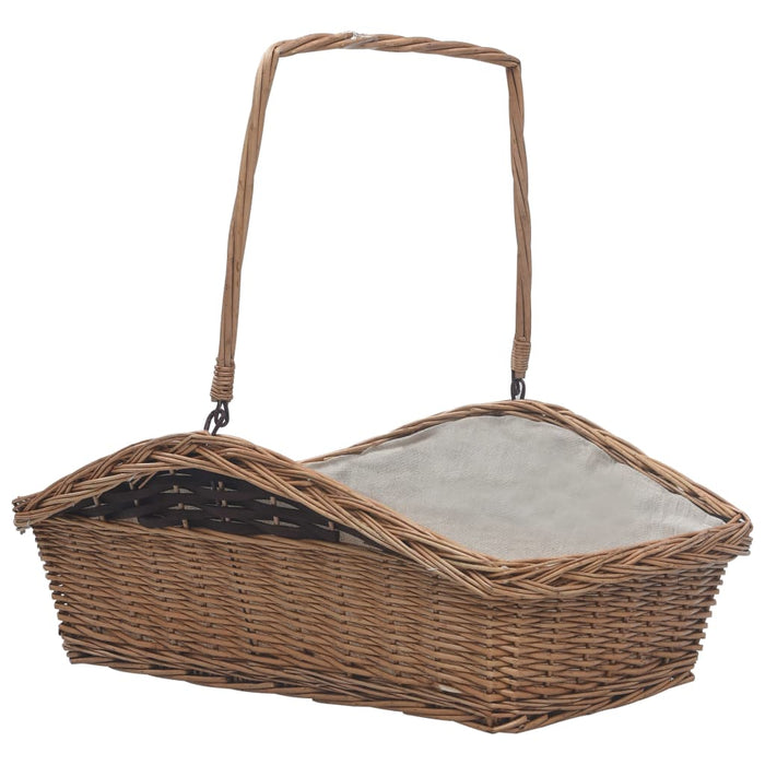 Coș pentru lemne de foc cu mâner, maro 61,5x46,5x58 cm salcie - WALTI WALTI