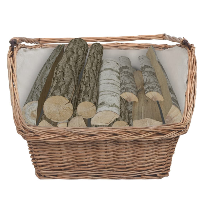 Coș pentru lemne de foc cu mâner, maro 61,5x46,5x58 cm salcie - WALTI WALTI