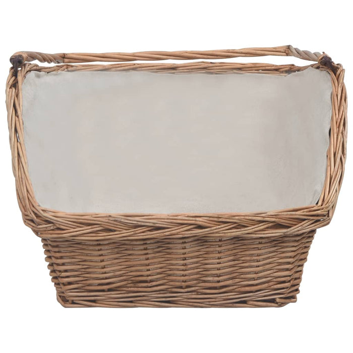 Coș pentru lemne de foc cu mâner, maro 61,5x46,5x58 cm salcie - WALTI WALTI
