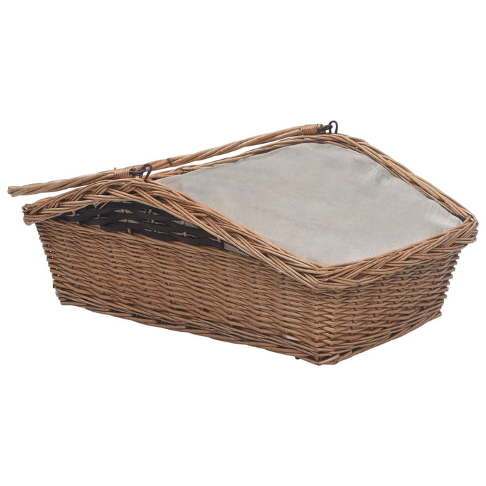 Coș pentru lemne de foc cu mâner, maro 61,5x46,5x58 cm salcie - WALTI WALTI